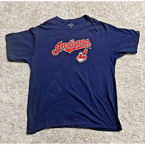 Cleveland Indians Fanatics T-Shirt Men’s XL Blue MLB Logo Graphic Tee